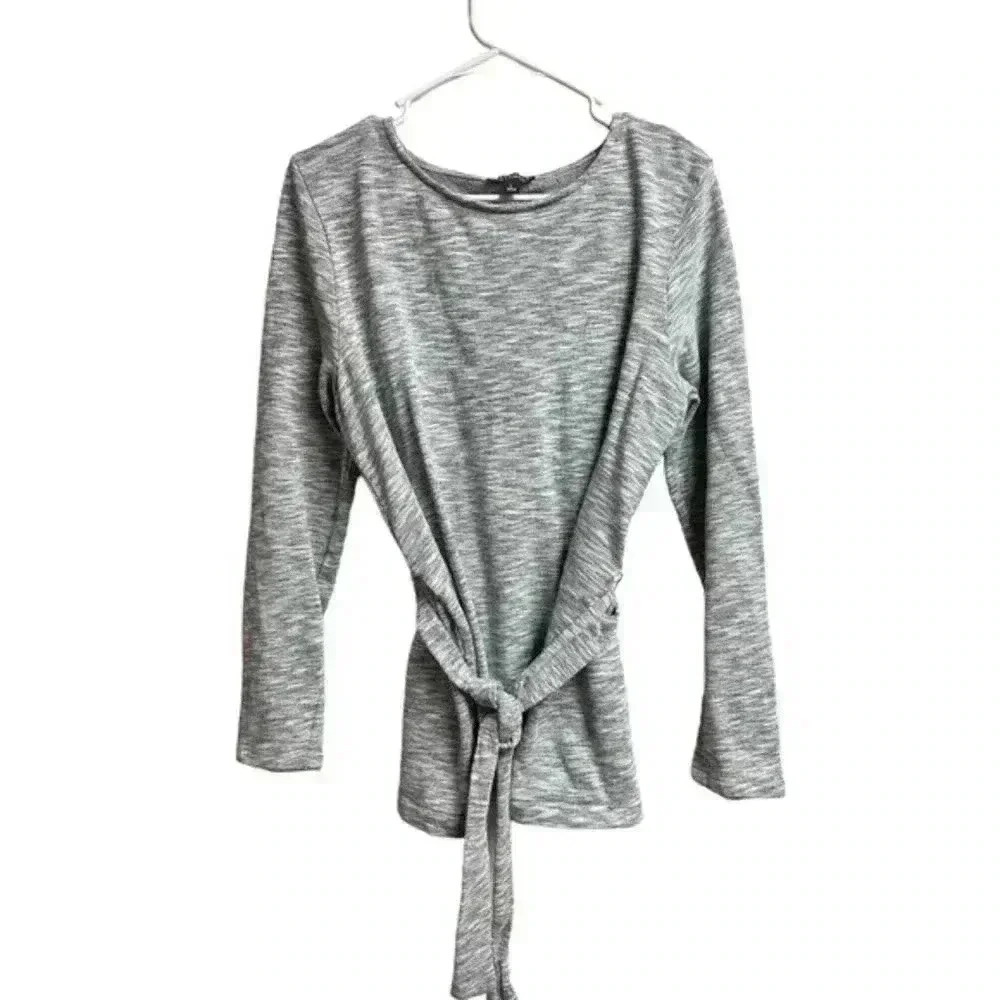 J Crew Mercantile Long‎ Sleeve Shirt With Belt Women's Size Large Gray